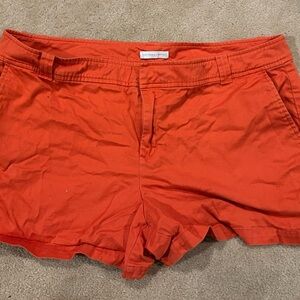 New York & Company Vibrant Orange Women's Cargo Shorts